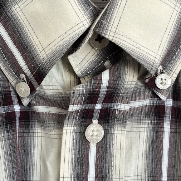 Cinch Mens Large Western Shirt Long Sleeve Button Down Brown Plaid MT10321292 - Picture 6 of 12